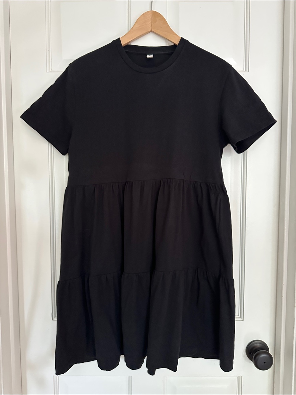 Kotn Black Tiered Tshirt Dress 100% Egyptian Cotton